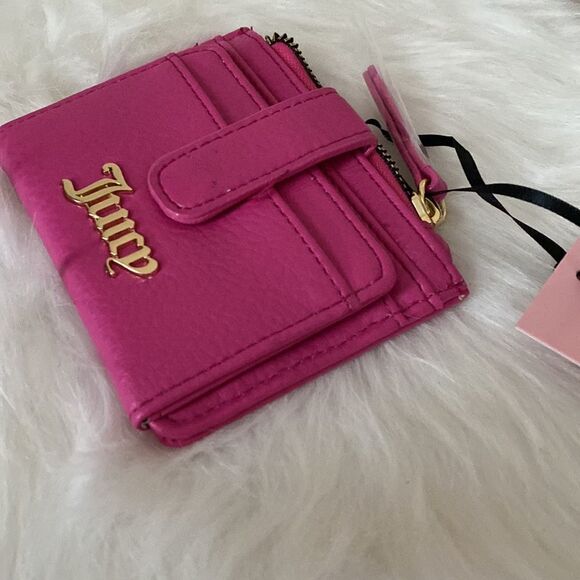 NWT Juicy Couture Fuschia "Pleats Please" Wallet 4”x3” - Picture 5 of 9